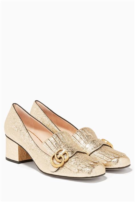 gucci loafers gold buckle|Gucci loafer with heel.